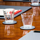 Gray Leatherette Coaster, Round